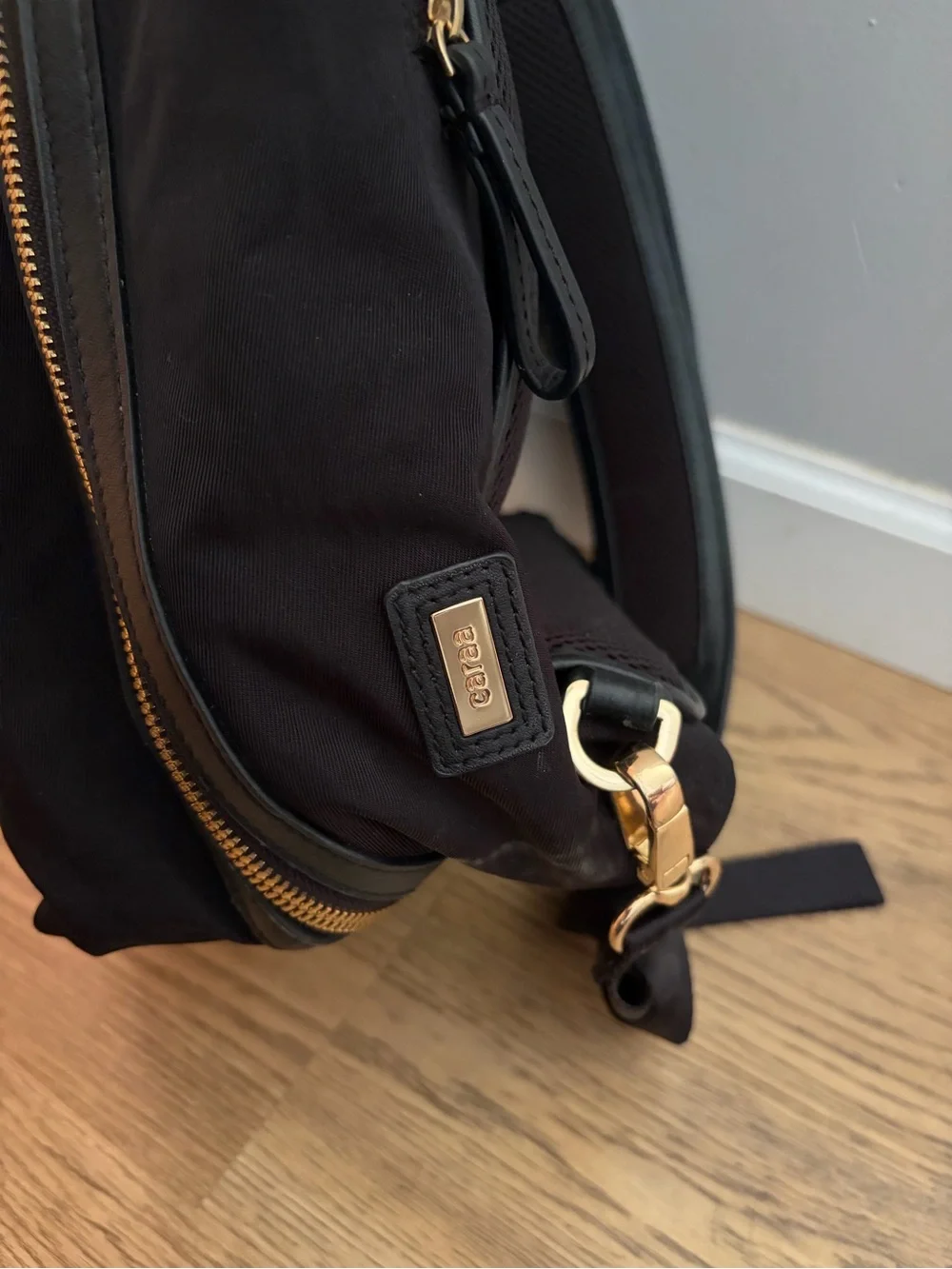 CARAA studio 2 large gold hardware black travel bag